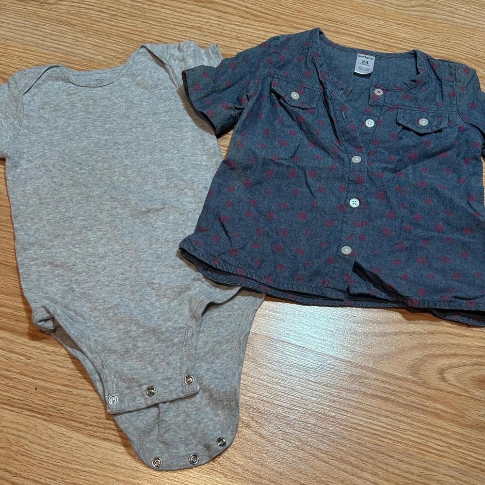 Carter's Puma Baby Girl Clothes Lot 14pc Tops Bodysuits Shorts 24 Months - Picture 6 of 8